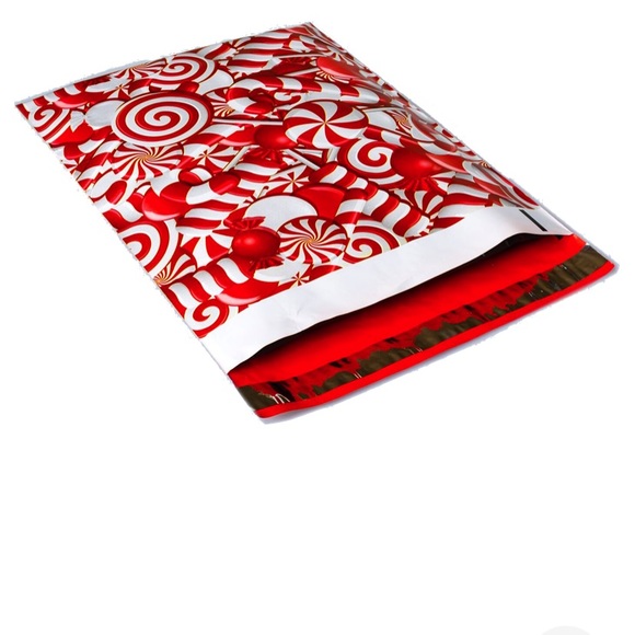 Candy cane designer poly mailers 10X13 - Picture 4 of 5